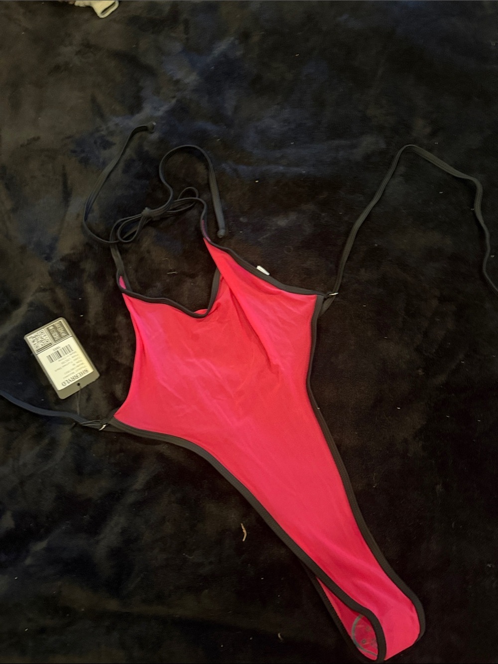 SHERRYLO Hot Pink One-Piece Swimsuit with Black Trim
